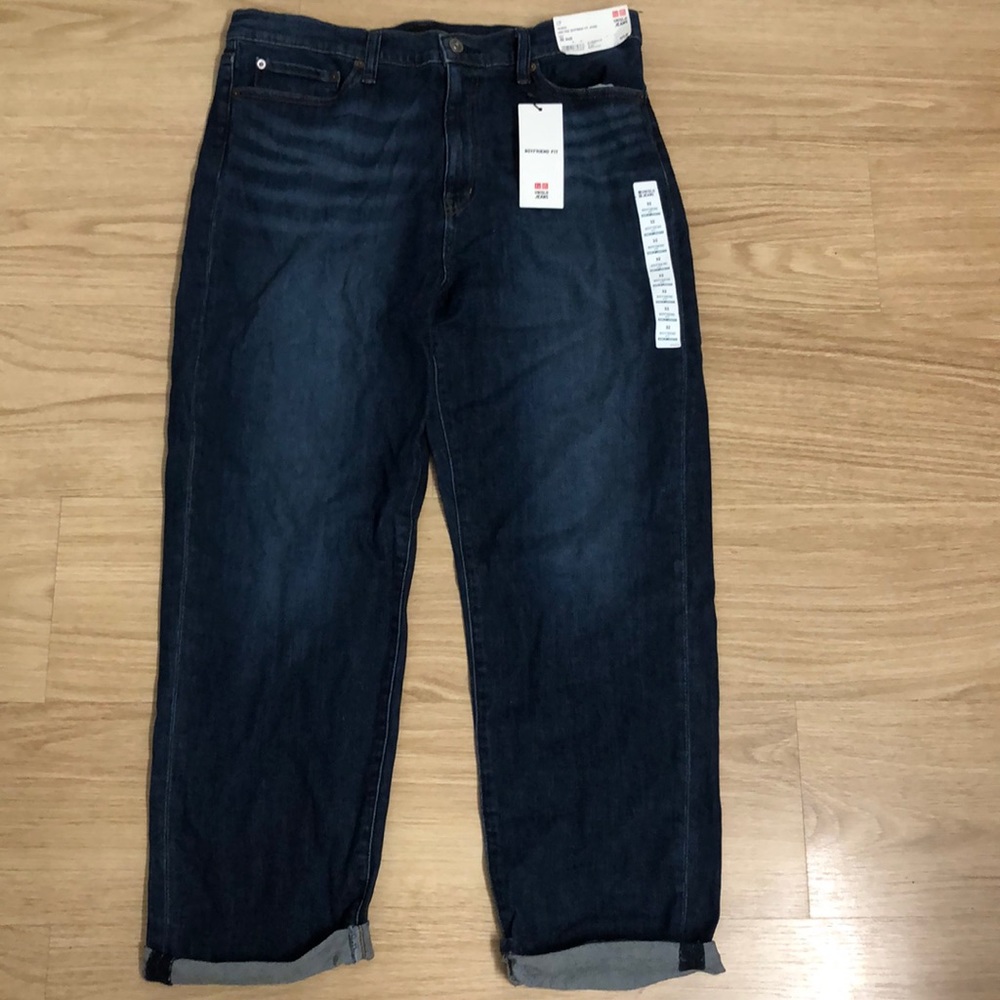 Uniqlo Dark Wash Boyfriend Jeans